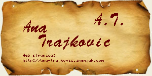 Ana Trajković vizit kartica